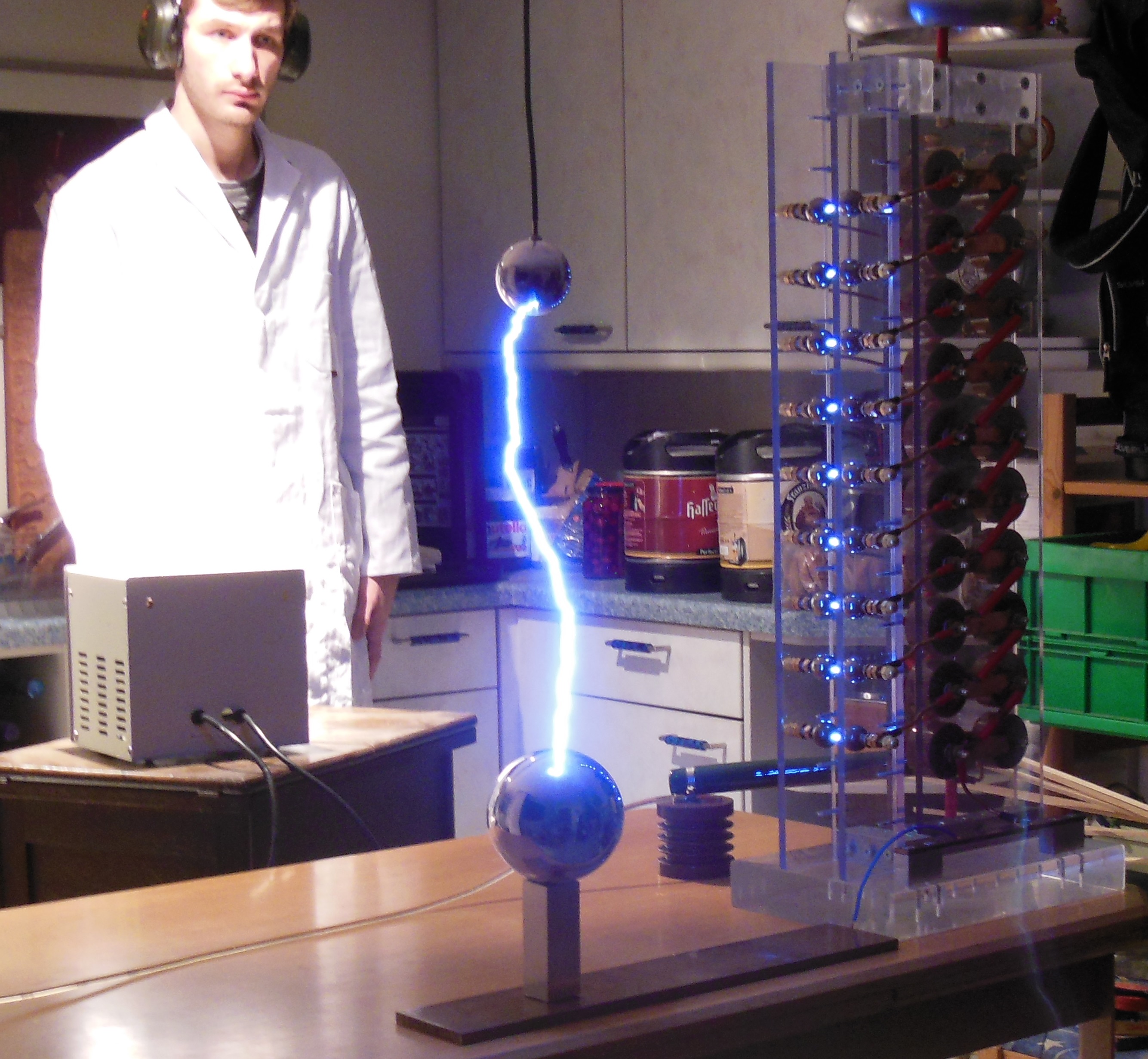 A Marx generator device, the invention of Erwin Otto Marx (1893-1980), German electrical engineer.